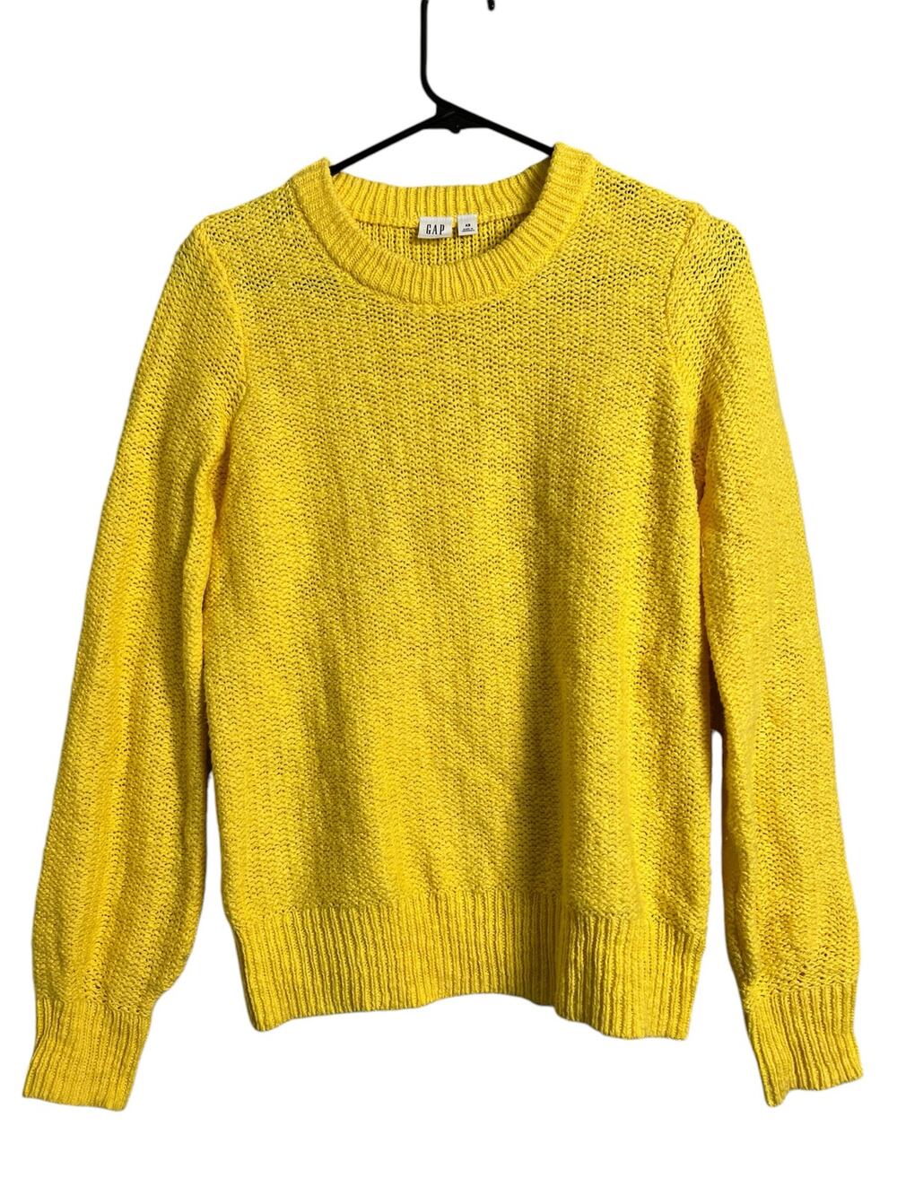 Gap Womens Sweater XS Yellow Knit Top Comfy Cozy Casual Preppy Twee